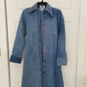 Vintage Long Denim Jacket/Coat, size 2